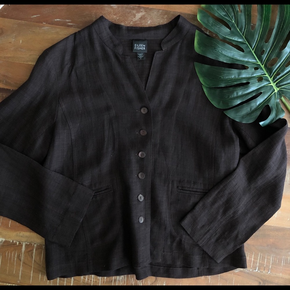 Eileen Fisher Plum Button Top/Jacket